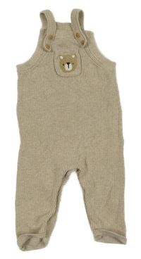 Béžové pletené laclové tepláky s medvědem F&F