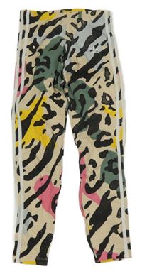 Barevné vzorované legíny s logem Adidas