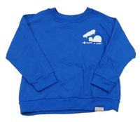 Modrá mikina s potlačou