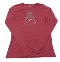 Vínové tričko s dívkou Name it