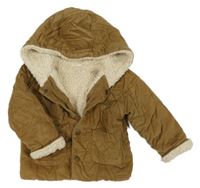 Hnedá zateplená menšestrová bunda s kapucňou Next