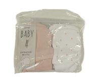 Nové - 4x bavlněné rukavice - 2x bílé so srdíčky + 2x světlerůžové George