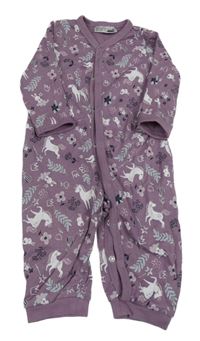 Fialový overal s jednorožci Ergee