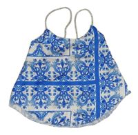 Modro-biely vzorovaný ľahký top