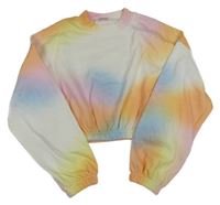 Bielo-farebná crop mikina H&M