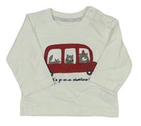 Smotanové tričko s autom so zvířaty Matalan