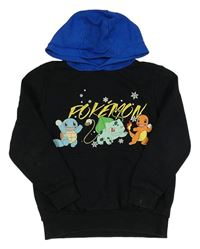 Čierno-tmavomodrá mikina s pokémony a kapucňou George