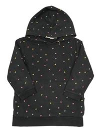 Antracitová mikina so srdiečkami a kapucňou H&M