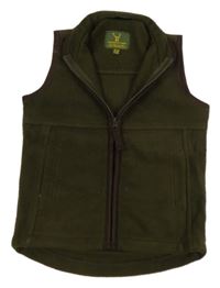 Khaki fleecová vesta