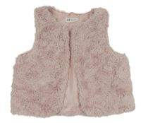 Ružová kožušinová podšitá vesta zn. H&M