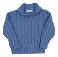 Modrý vzorovaný sveter Shein