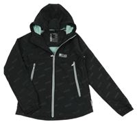 Černá softshellová bunda s nápisy a kapucí C&A