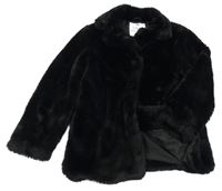 Čierny kožušinový podšitý kabát F&F