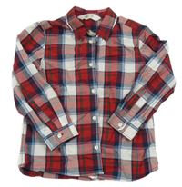 Červeno-modro-bílá kostkovaná košile H&M