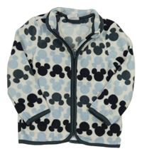 Bílo-modrá fleecová propínací mikina s Mickeym Disney