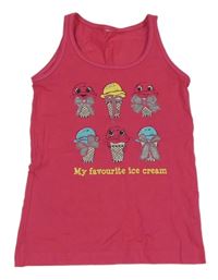 Fuchsiový top so zmrzlinami