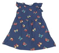 Šedomodré šaty s motýlikmi Lily & Dan