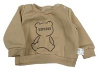 Béžová mikina s medvedíkom Shein