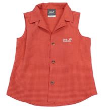 Červeno-bílo-černý kostkovaný halenkový top Jack Wolfskin