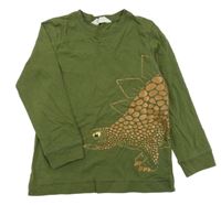 Khaki tričko s dinem H&M