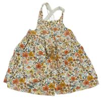 Bielo-žlto-oranžové kvetované menšestrové na traké šaty Mothercare