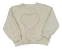Biela mikina so srdcem H&M