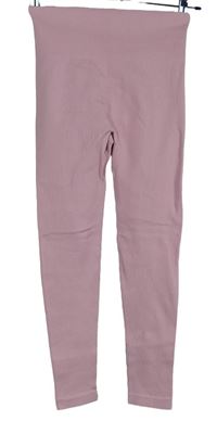 Dámské růžové žebrované elastické legíny 