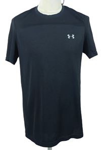 Pánske tmavosivé melírované športové funkčné tričko Under Armour
