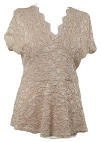 Dámska svetloružová trblietavá čipková blúzka Quiz