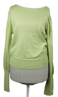 Dámský světlezelený volný svetr 