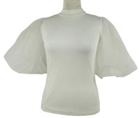 Dámská bílá halenka s balonovými rukávy AX 