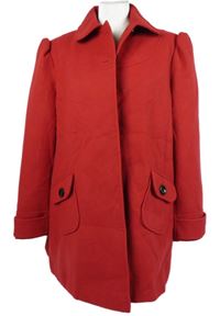 Dámský červený flaušový kabát F&F