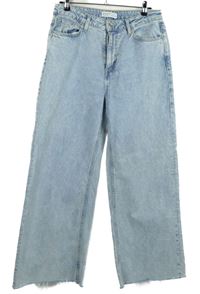 Dámské světlemodré baggy roztřepené rifle Primark 