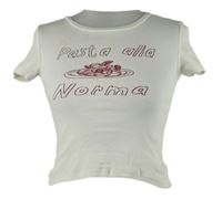 Dámske biele crop tričko s nápisom H&M