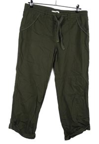 Dámské khaki plátěné rolovací kalhoty George 