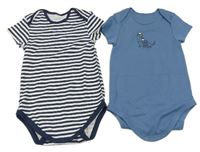 2x body modré s dinem+ pruhované 