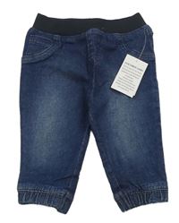 Tmavomodré cuff rifle s úpletovým pasem Matalan
