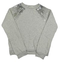Nové - Sivá mikina s flitrami H&M