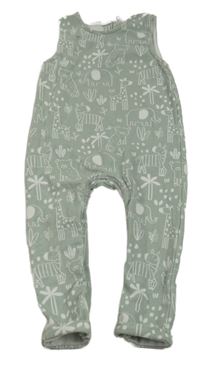 Khaki laclové tepláky se zvířátky Matalan