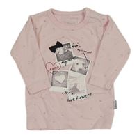 Svetloružové bodkovaná é tričko s obrázkami Name it