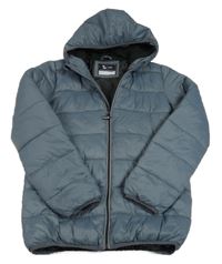 Sivá šušťáková zimná bunda s kapucňou TU