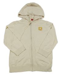 Svetlobéžový ľahký prepínaci sveter s kvietkom a kapucňou Esprit