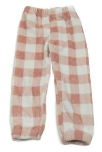 Ružovo-biele kockované chlpaté nohavice