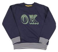 Tmavomodrá mikina s písmeny Lilly + Sid