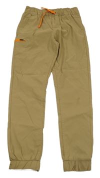 Béžové šušťákové nohavice