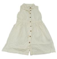 Bílé plátěné propínací šaty H&M