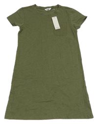 Nové - khaki bavlnené šaty s vreckom M&Co.