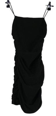 Dámské černo-stříbrné společenské nařasené minišaty Shein