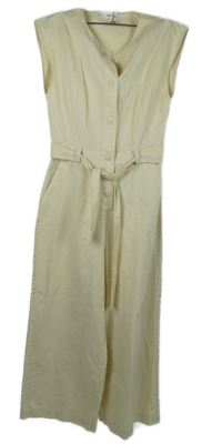 Dámsky béžový nohavicový overal s opaskom Mango