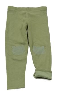 Zelené teplé legíny s medvídky na kolenou Next